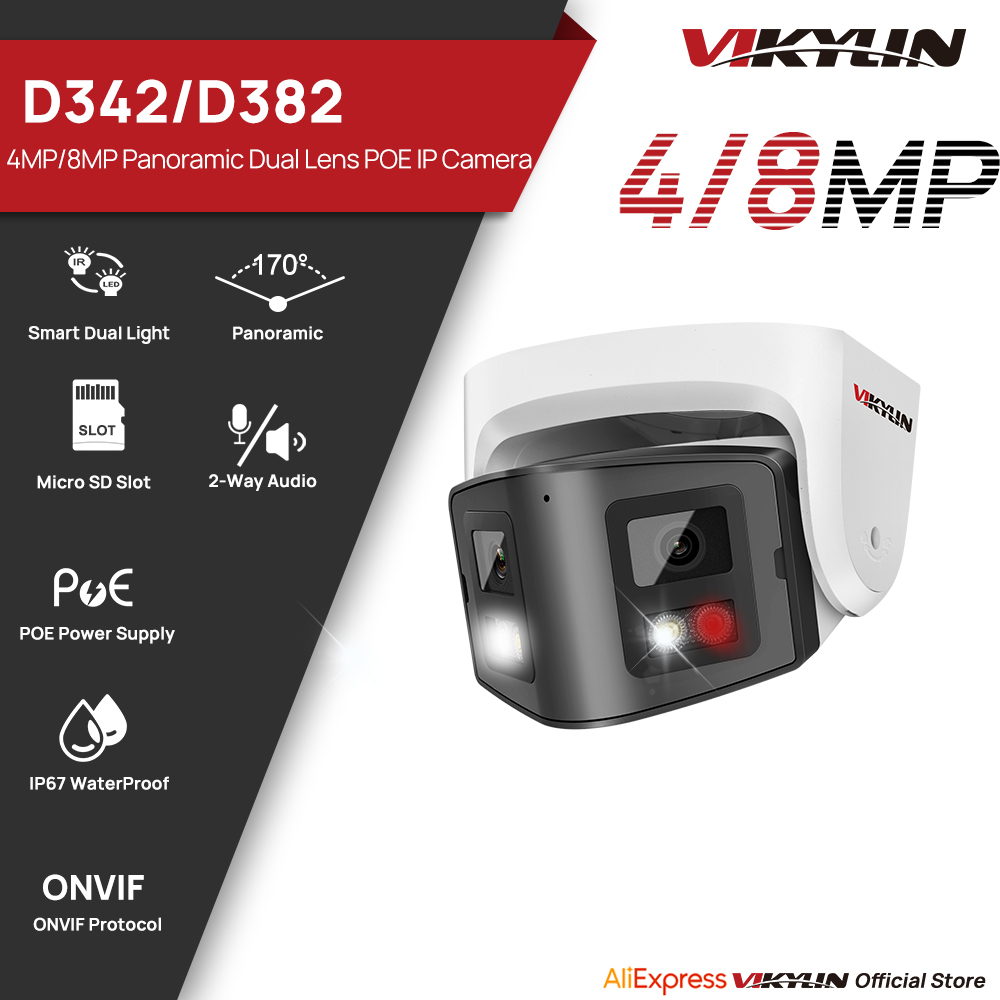 Smart Home Nas - Vikylin 4/8MP Panoramic Dual Lens Smart