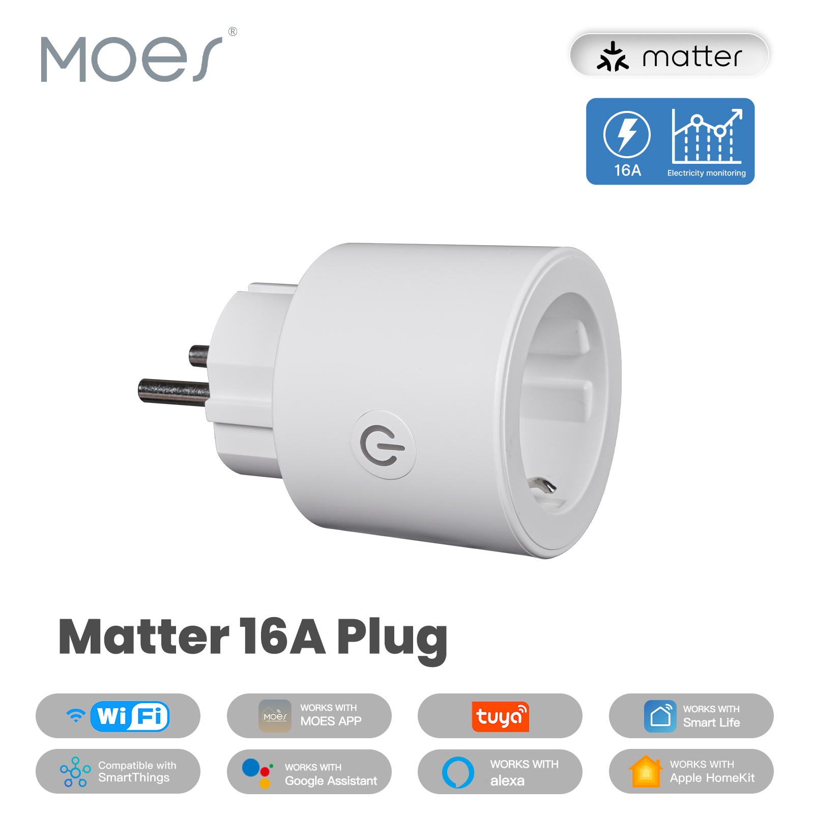 MOES Smart EU/US/UK Plug Matte – обзор и цена Smart Home Apple