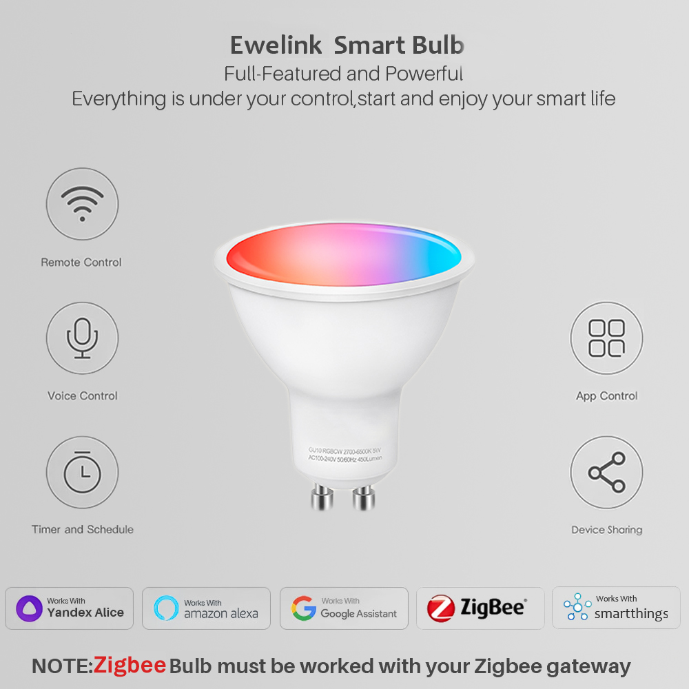Ewelink GU10 Zigbee LED Bulbs  – обзор и цена Smart Home Bridge